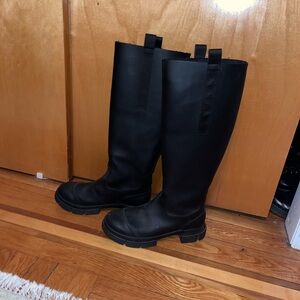 Ganni black country boots